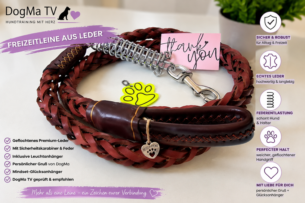 🦮 DogMa TV Freizeitleine aus Leder 💜🐾